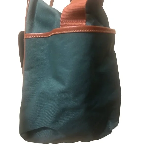 Polo Ralph Lauren Green Canvas Leather Trim‎ Travel Duffle Bag Weekender